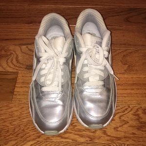 Nike Silver and White Women's Sneakers